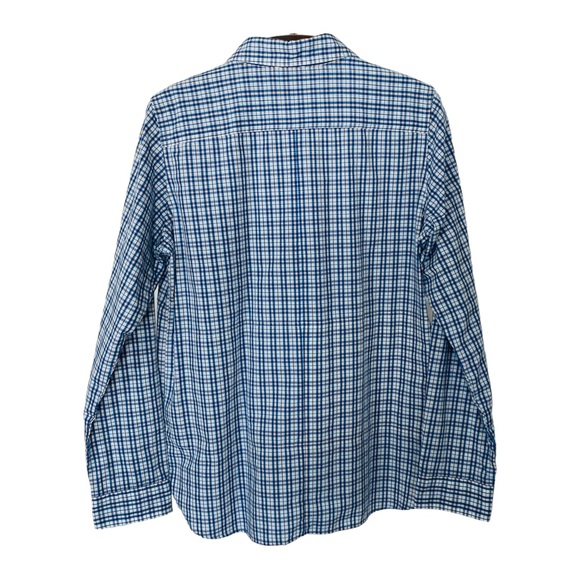 Patagonia Button Up Long Sleeve Shirt Blue Collared Plaid Roll Tab - Womens L - Picture 7 of 14